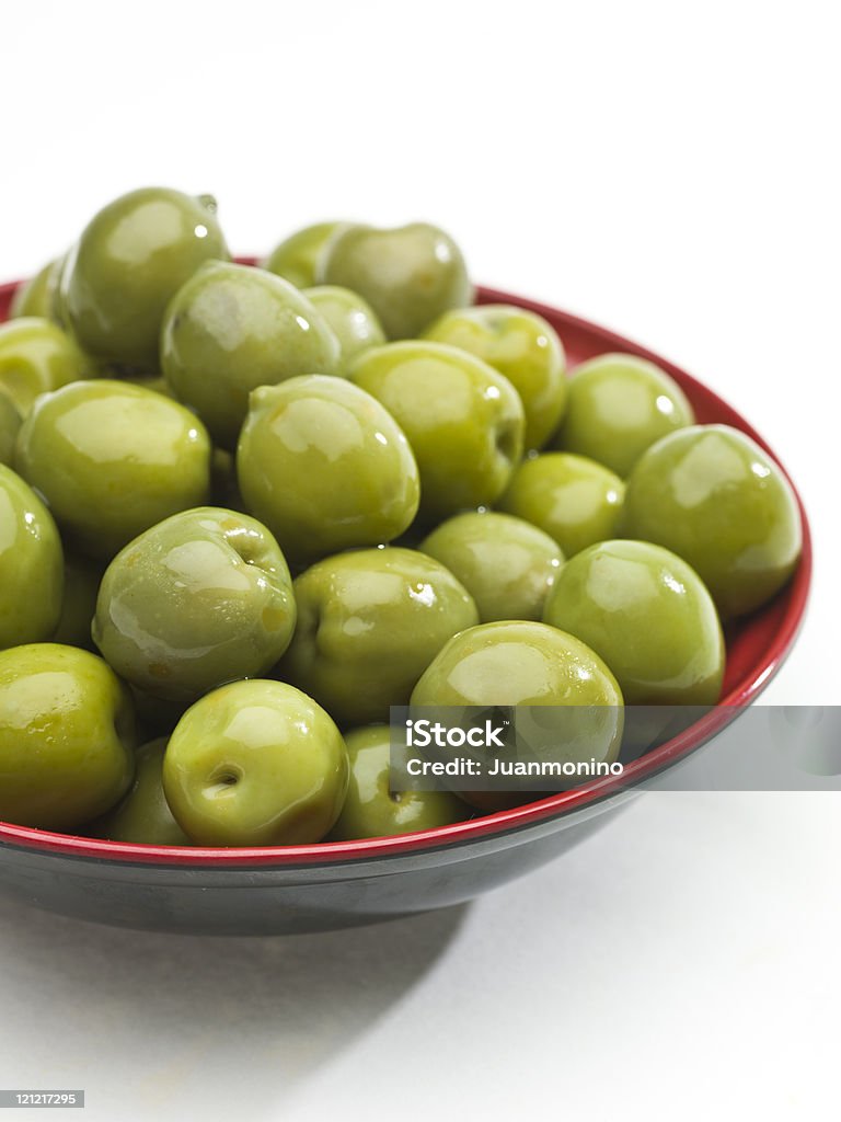 Schüssel mit grünen Oliven - Lizenzfrei Bildschärfe Stock-Foto