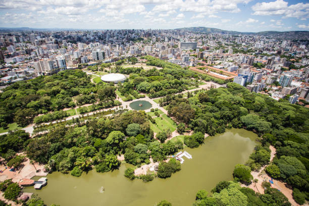 Airline Aerial view of Redemption Park in Porto Alegre, Rio Grande do Sul porto alegre stock pictures, royalty-free photos & images