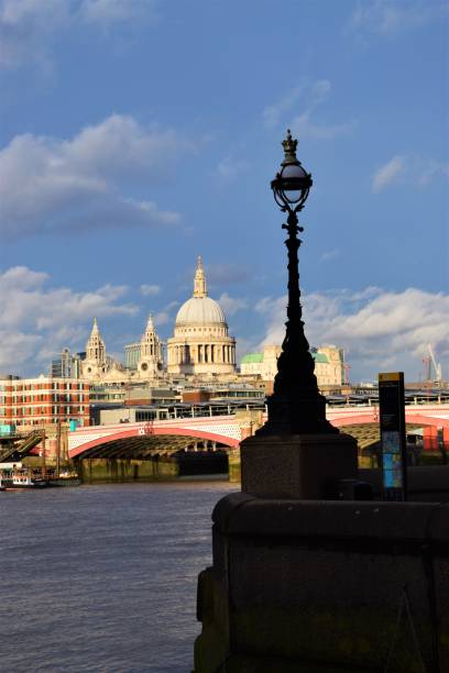 Blackfriars Bridge and Thames London London, United Kingdom - March 4 2019: Blackfriars Bridge, St Paul's Cathedral. city and Thames view from south bank waterloo bridge stock pictures, royalty-free photos & images