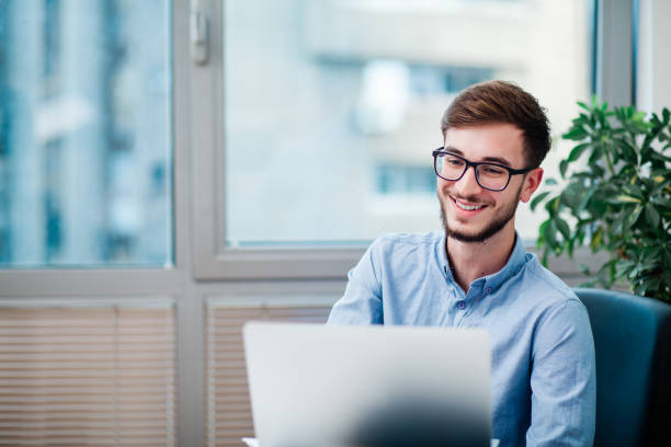 Young businessman in office