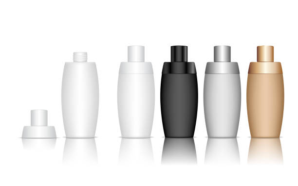 istock Cosmetic bottle. Liquid container for gel, lotion, cream, shampoo, bath foam. Beauty product package. Vector illustration. 1212176334