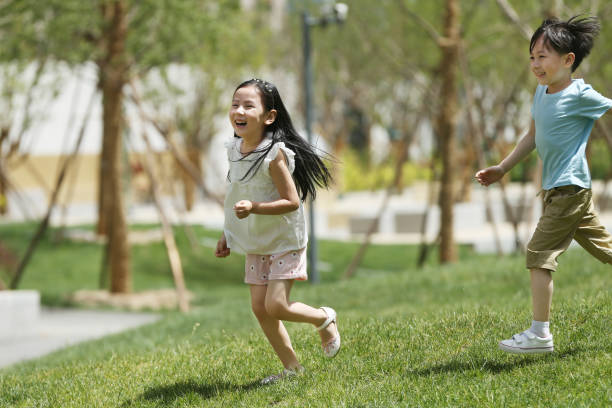 istock Children are playing on the grass 1212181174