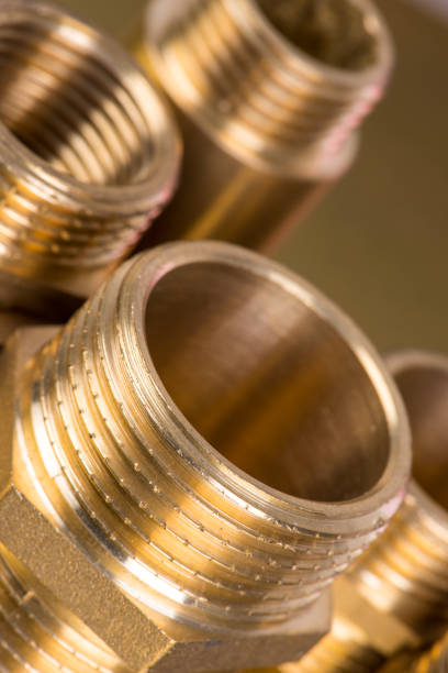 Macro of Brass Fittings For Water And Gas Installation