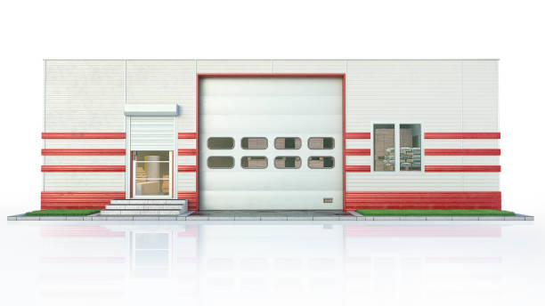 istock Hangar exterior on the white background. 3d illustration 1212183863