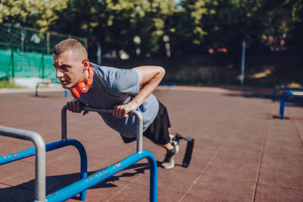 istock Motivated amputee athlete - Disability sport 1212185516