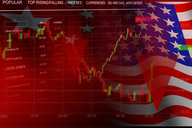 istock 2020 crisis charts on usa flag background 1212188801