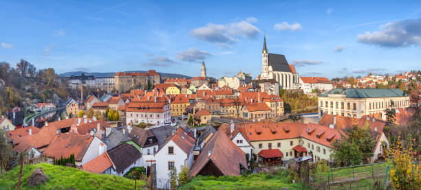 istock Panoramic view of Cesky Krumlov, Czech republic 1212190187