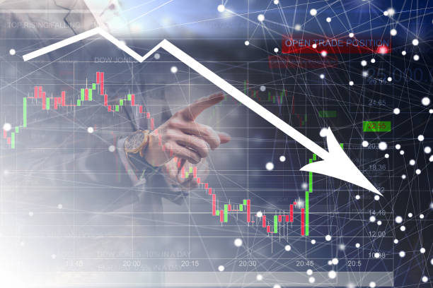 istock Financial concept. graphs of financial crisis 2020, copy space 1212190272