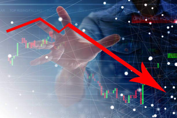 istock Financial concept. graphs of financial crisis 2020, copy space 1212190372