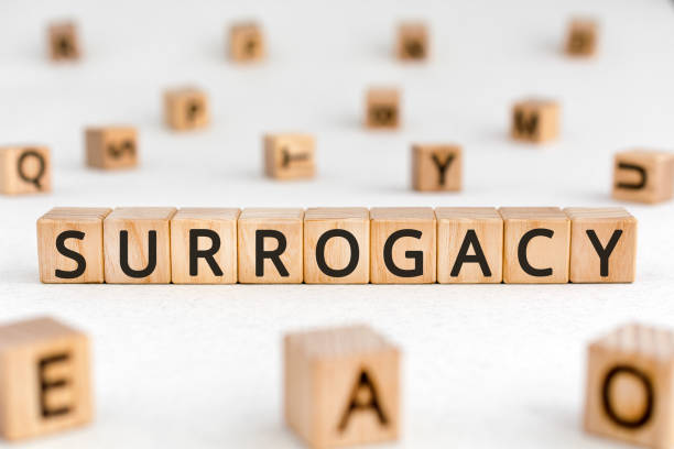 Surrogacy - word from wooden blocks with letters stock photo