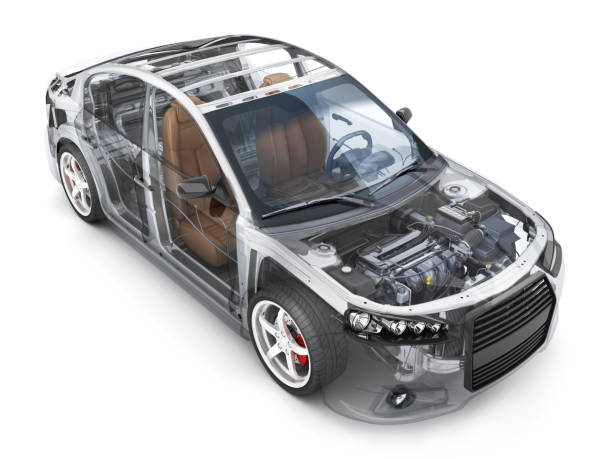 carro do carro transparente e partes interiores - shock absorber car brake motor vehicle - fotografias e filmes do acervo