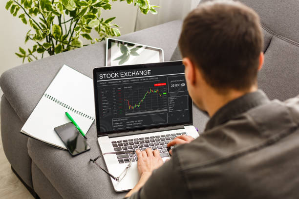 istock Stock index on the computer monitor 1212193269