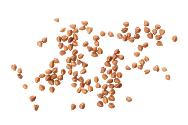 istock buckwheat grain isolated on white background . Top view. Flat lay. 1212193301