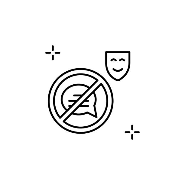Quiet, silent icon. Simple line, outline vector elements of theatre for ui and ux, website or mobile application on white background