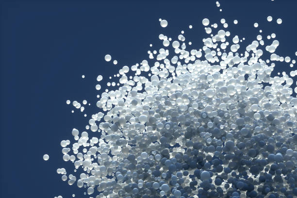 istock abstract white balls or bubbles of regular round shape resembling molecules lit 1212195588