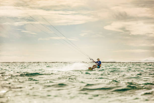 istock Kitesurfing at Mauritius island. 1212196167