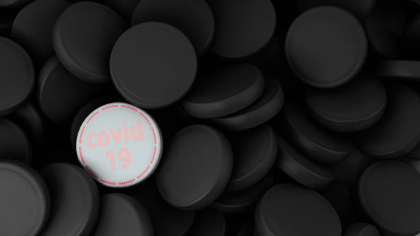 istock modern concept pill from coronavirus 3d darck style render background 1212198674