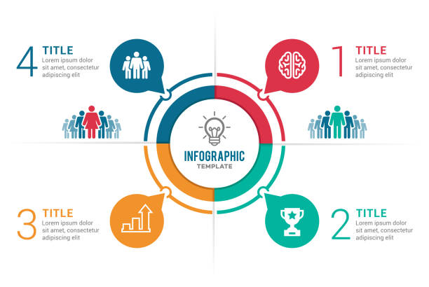 Infographic Elements Vector illustration of the infographic elements number 4 stock illustrations