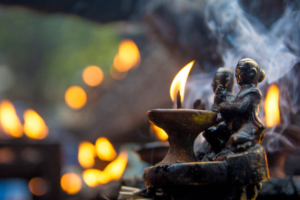 istock Light to worship in temple - Diyo 1212215438