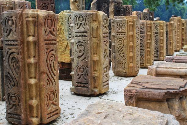 Sarnath, Varanasi Stone of dhamekh stupa in Sarnath Varanasi sarnath stock pictures, royalty-free photos & images