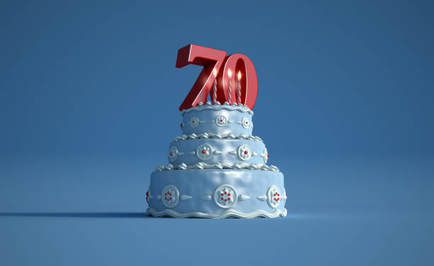 istock Birthday cake seventy anniversary 1212217987