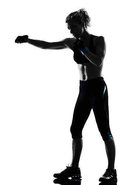 istock woman kickboxing posture boxer boxing 121221896