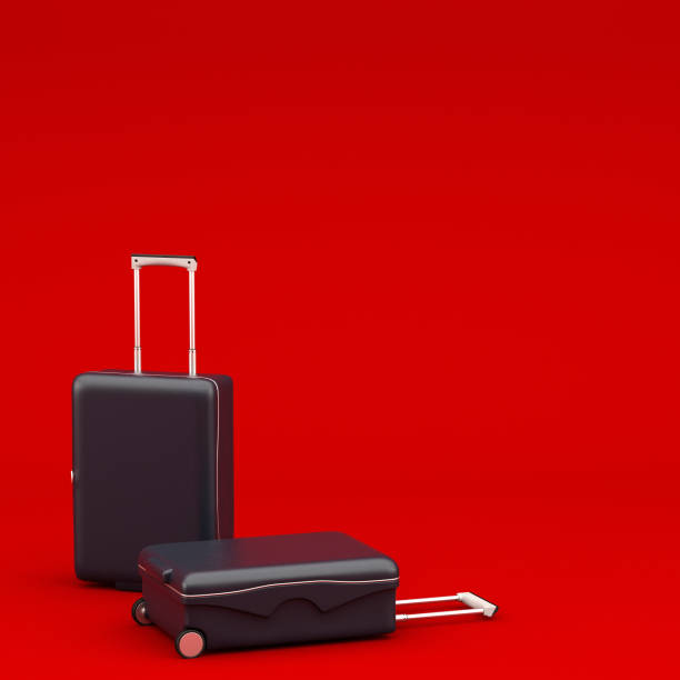 istock copy space of luggage on background,3d illustration,3d rendering 1212219303