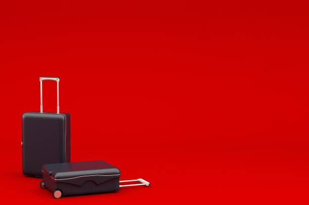 istock copy space of luggage on background,3d illustration,3d rendering 1212219379