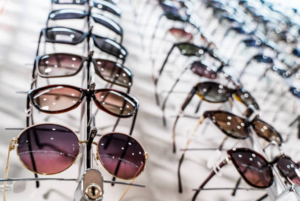 istock Sunglasses in the shop display shelves. 1212220242