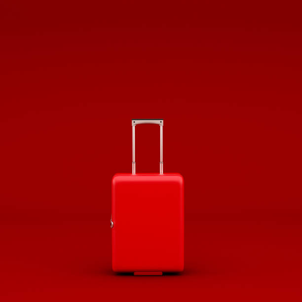 istock copy space of luggage on background,3d illustration,3d rendering 1212220306