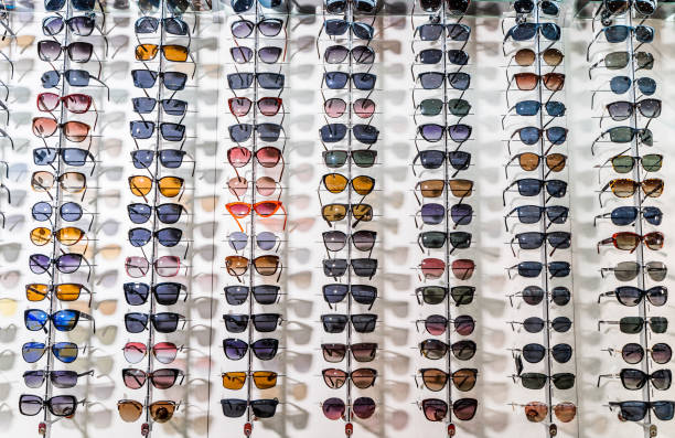istock Sunglasses in the shop display shelves. 1212220525