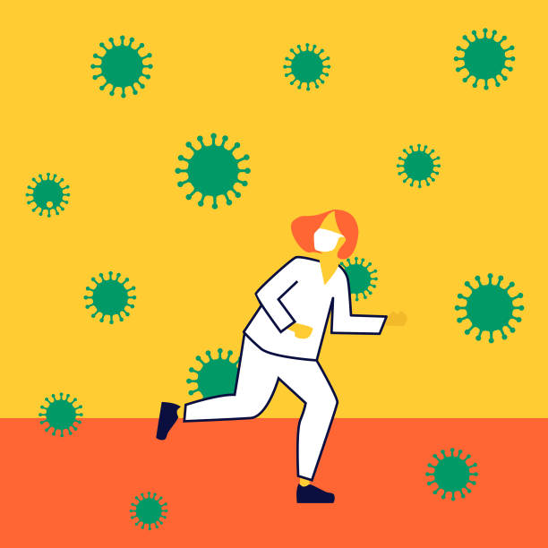 코로나바이러스의 불안과 두려움 - hospital acquired infection stock illustrations