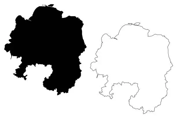 Vector illustration of Hagen City map