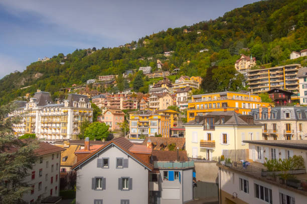Switzerland, Montreux cityscape