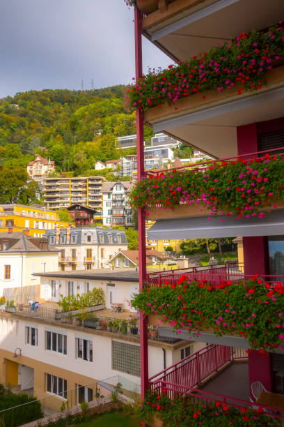 Switzerland, Montreux cityscape