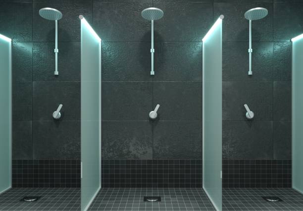 Shower in a modern bathroom.