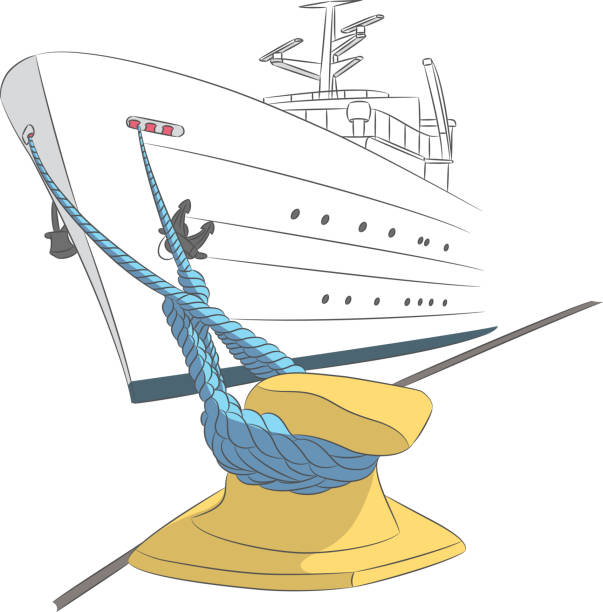 부두에서 여객선. - passenger ship illustrations stock illustrations