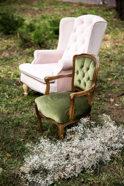 istock Outdoor wedding ceremony, armchairs on the grass 1212228127