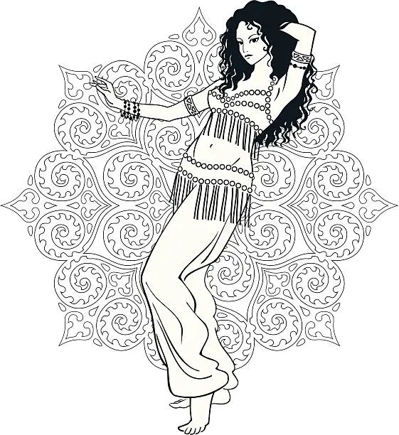 Vector illustration of belly dancer