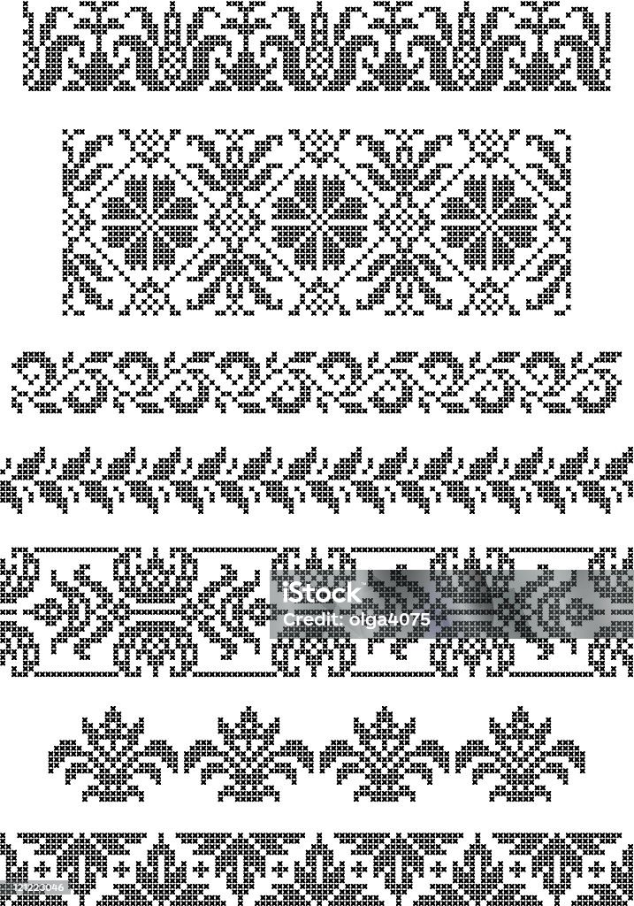 Frontières, broderie - clipart vectoriel de Abstrait libre de droits