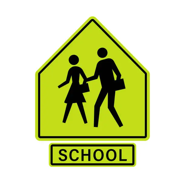 Vector illustration of School Crossing Sign