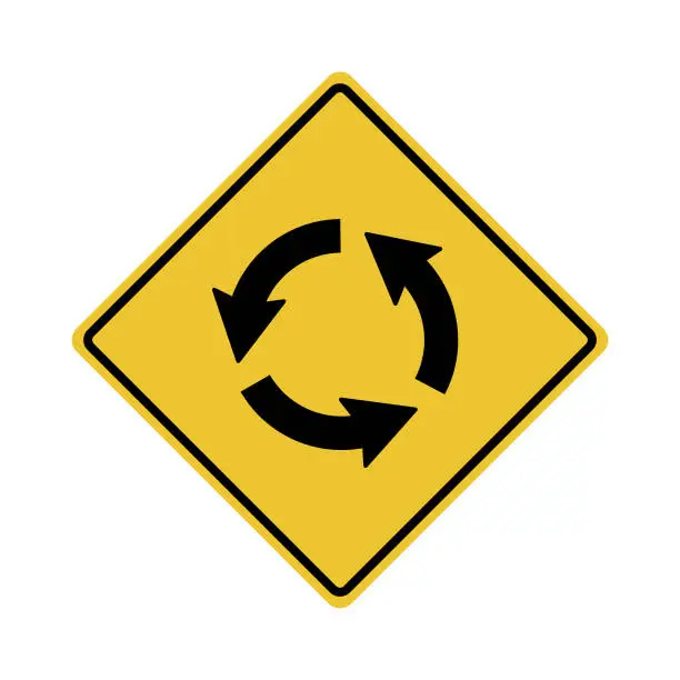 Vector illustration of Roundabout Sign