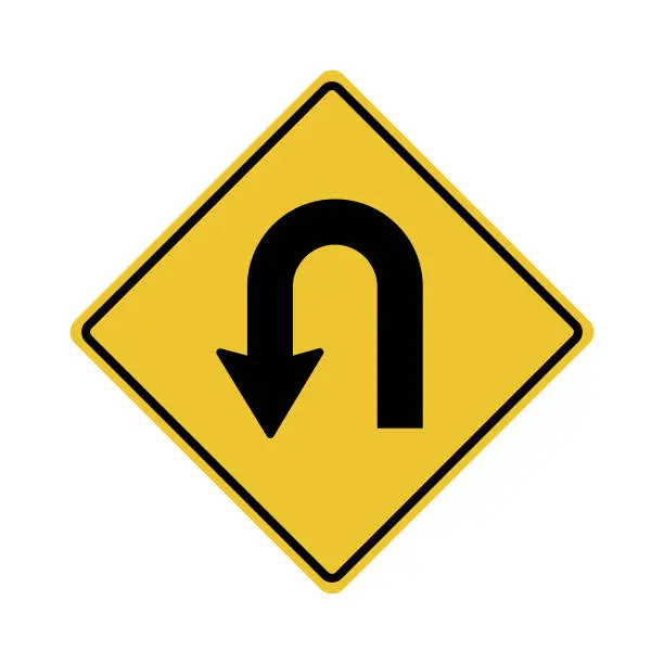 Vector illustration of U Turn Sign