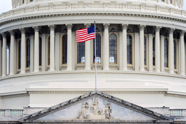 istock Washington DC Capitol detail with american flag - image 1212234529