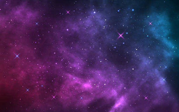 Space background. Realistic starry night. Cosmos and shining stars. Milky way and stardust. Color galaxy with nebula. Magic Infinite universe. Vector illustration Space background. Realistic starry night. Cosmos and shining stars. Milky way and stardust. Color galaxy with nebula. Magic Infinite universe. Vector illustration. colorful nebula stock illustrations