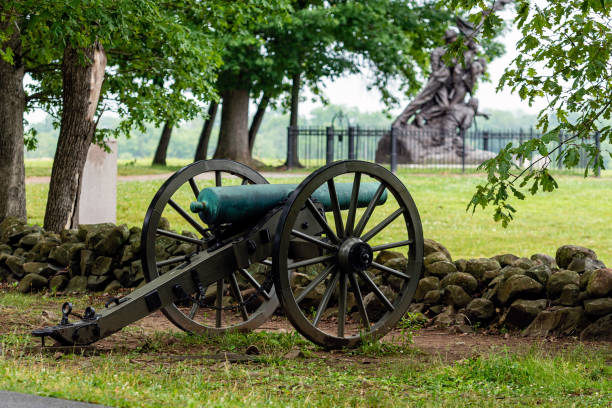 istock A Civil War era cannon is placed behind a stone wall in Gettysburg, PA - image 1212237196