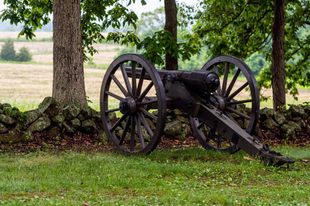 istock A Civil War era cannon is placed behind a stone wall in Gettysburg, PA - image 1212237424