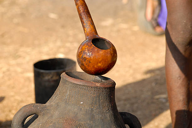 Umancishana (small version of ukukhamba) , a Zulu traditional pot used for serving drinks