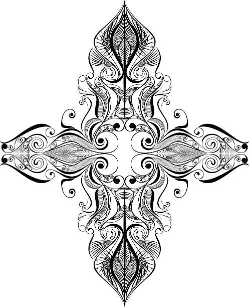 Abstract cross design vector art illustration