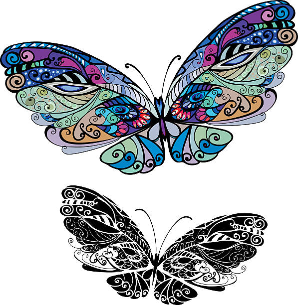 An illustration of beautiful abstract butterflies vector art illustration